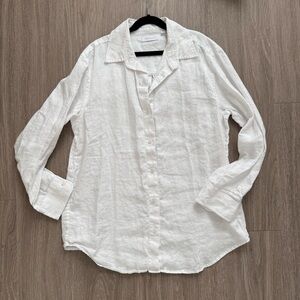 Aritzia Little Moon White 100% Linen Shirt XS